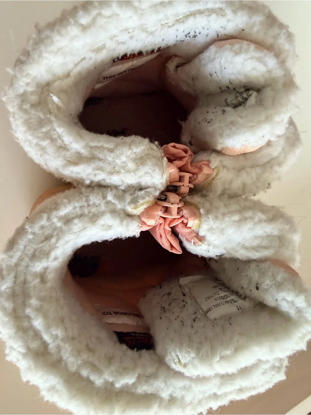 Pink Sherpa-Lined Kids Winter Duck Boots Size 12 Cat & Jack
